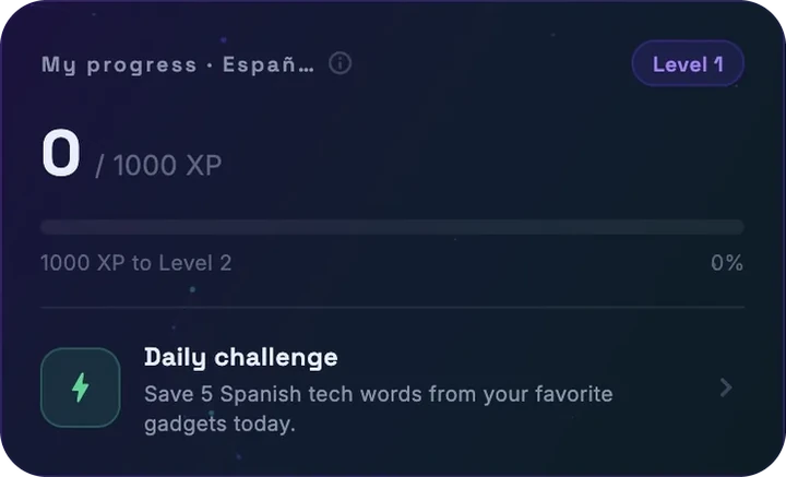 XP progress and a personalised daily challenge